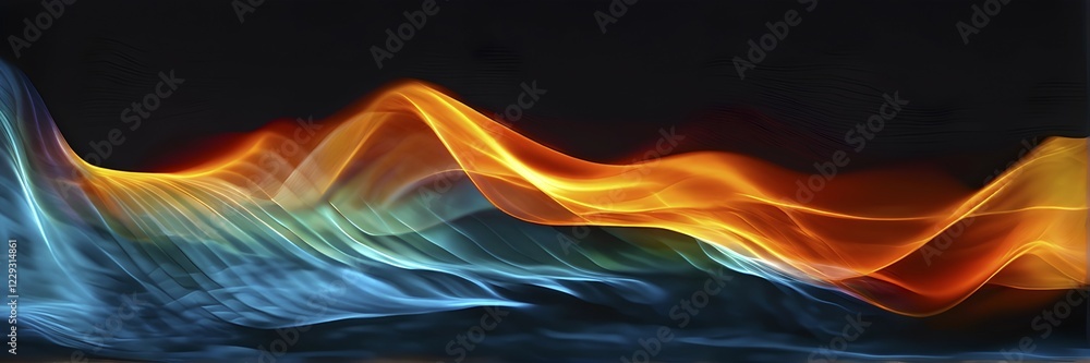 Obraz premium AI generated digital waves ripple across the canvas coalescing with the timeless strokes of a classic painting