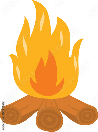 Campfire firewood deisgn vector Illustration