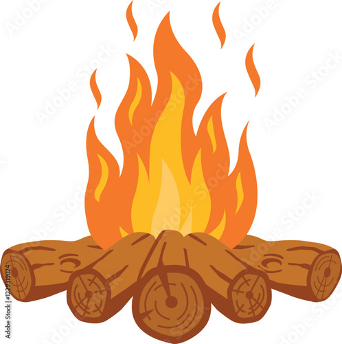 Campfire firewood deisgn vector Illustration