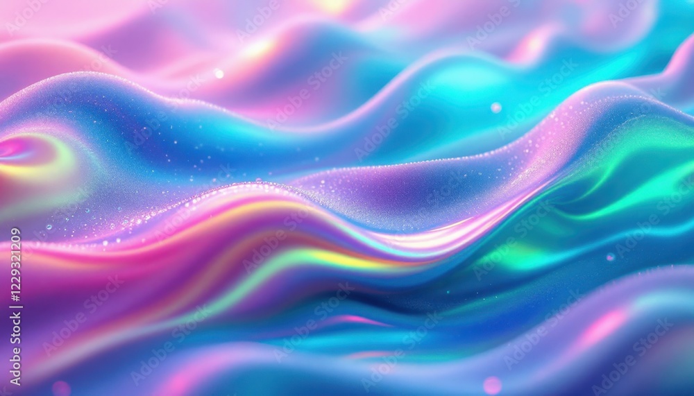 Obraz premium Abstract colorful fluid surface with vibrant motion and waves.