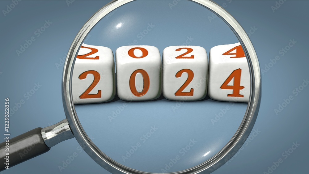 Symbolic image on the topic of the beginning of the year, turn of the year, year 2024 Symbolic image on the topic of the beginning of the year, turn of the year, year 2024