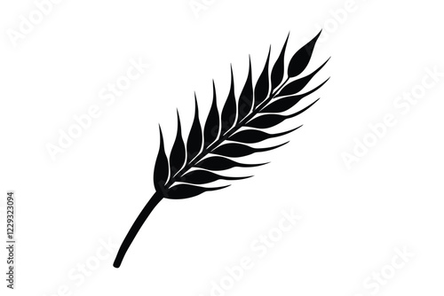A decorative wheat silhouette art illustration.eps