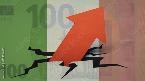 Tableau sur toile Symbolic image on the topic of new debt, public debt, national debt, etc