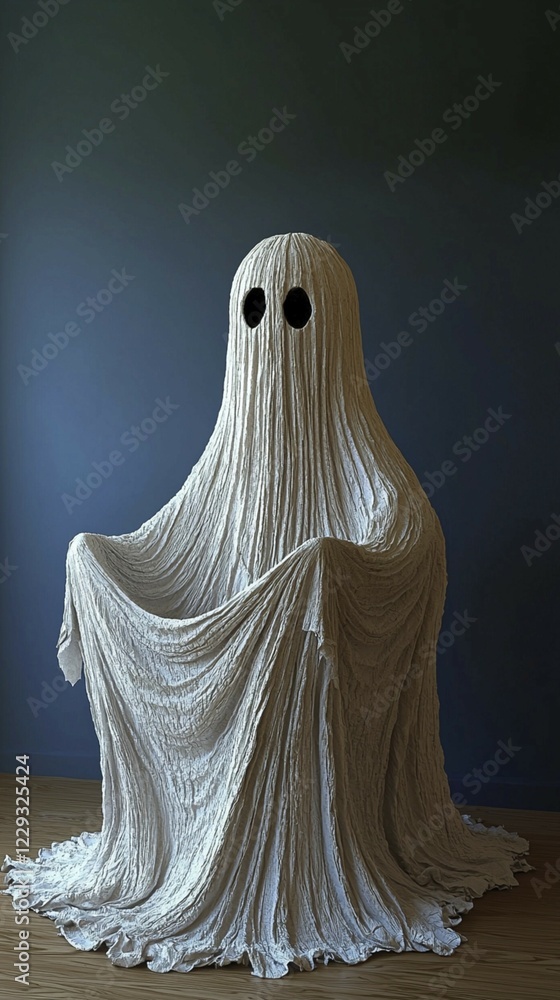 Spooky ghost costume, halloween concept, AI generated Spooky ghost costume, halloween concept, AI generated