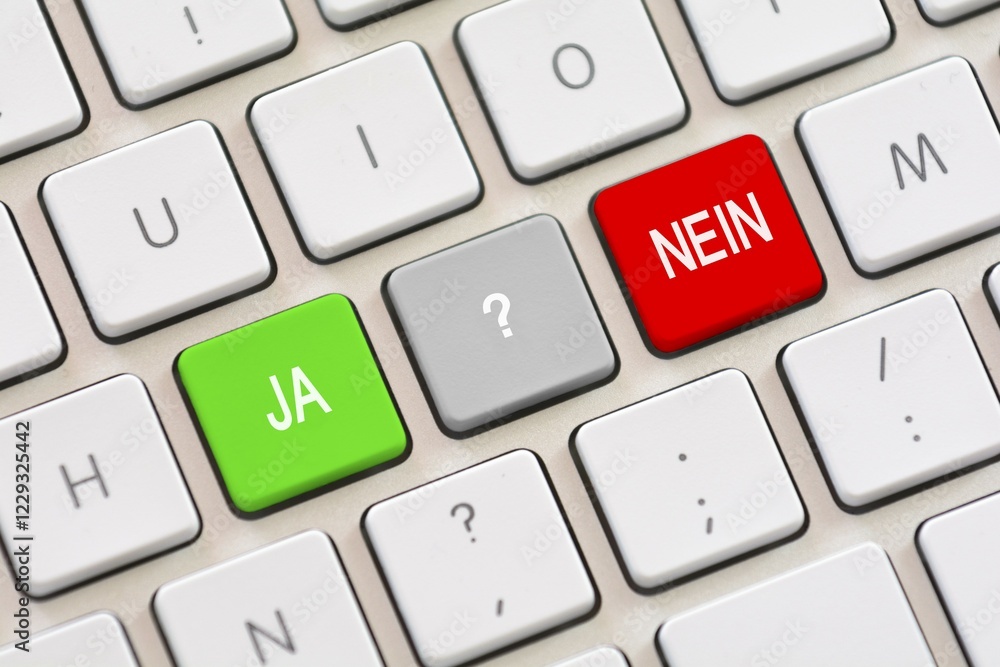 Yes or No choice in German on keyboard Yes or No choice in German on keyboard