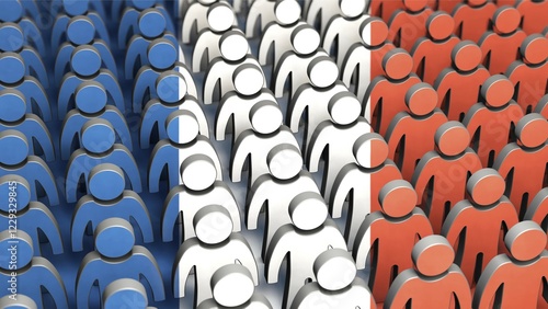 Tableau sur toile Symbolic image on the topic of demography in France