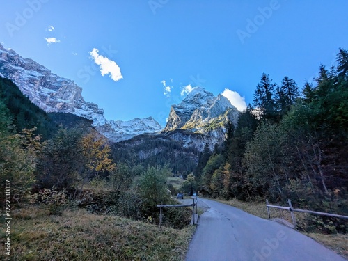 Wellhorn Mountain in Swiss Alps – Scenic Road to Gletscherschlucht Rosenlaui, Switzerland photo