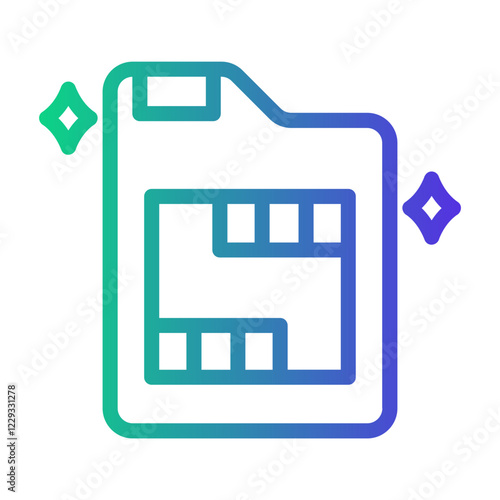 simcard Line Gradient Icon