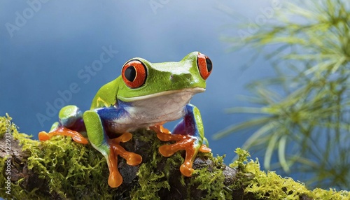 KI generated, A red-eyed tree frog (Agalychnis callidryas), Central America photo