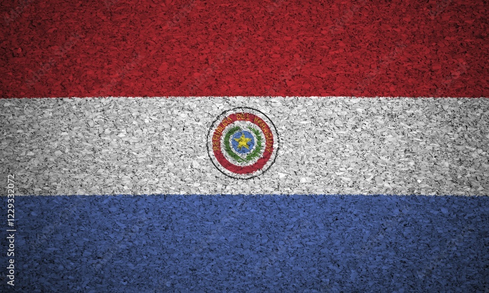 The Paraguayan flag painted on a cork board The Paraguayan flag painted on a cork board