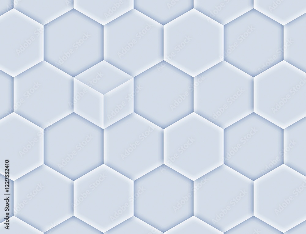 Cubes, hexagonal structure, 3D illustration Cubes, hexagonal structure, 3D illustration