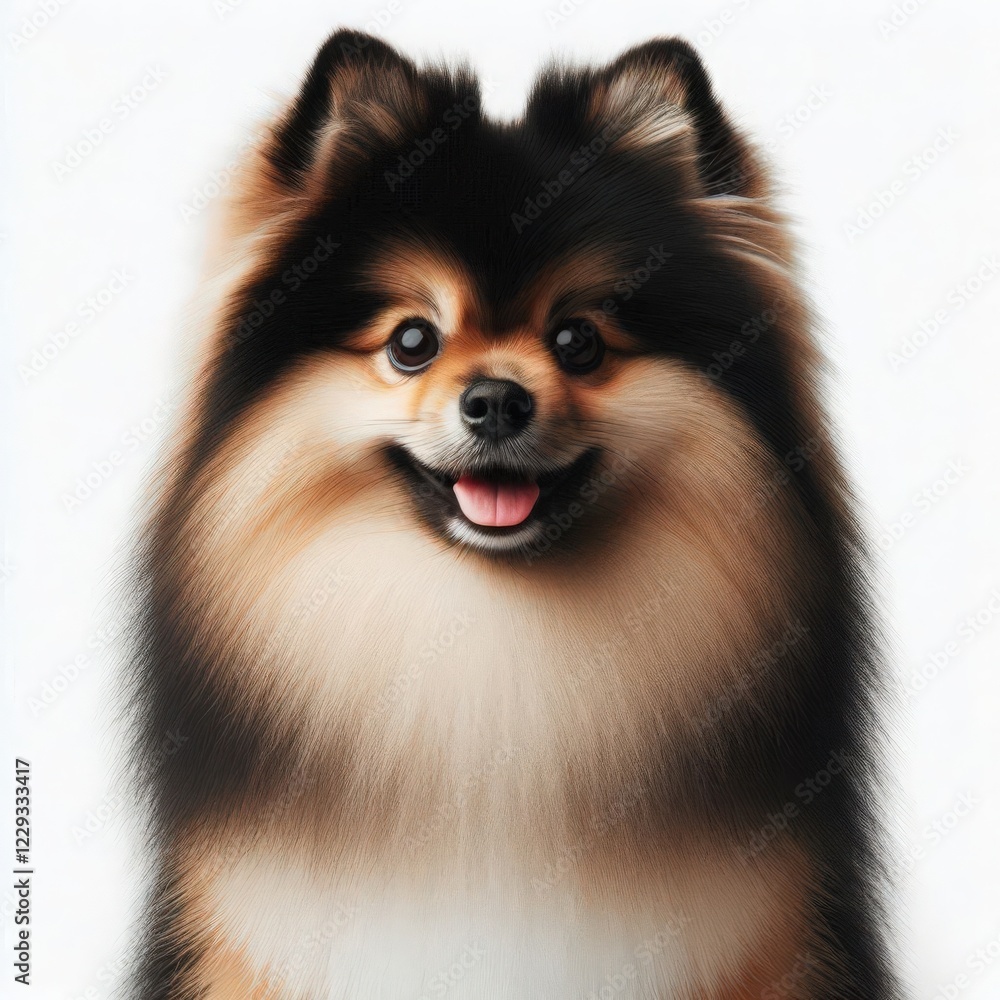 A fluffy pomeranian stands proudly with its striking coat beautifully illuminated. Its cheerful demeanor and curious eyes engage everyone around, creating an inviting atmosphere A fluffy pomeranian stands proudly with its striking coat beautifully illuminated. Its cheerful demeanor and curious eyes engage everyone around, creating an inviting atmosphere