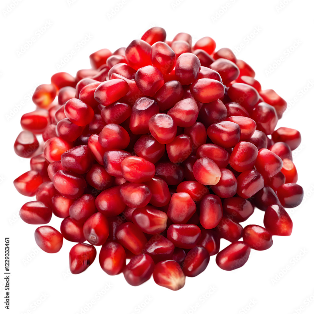 pomegranate seeds on white background pomegranate seeds on white background