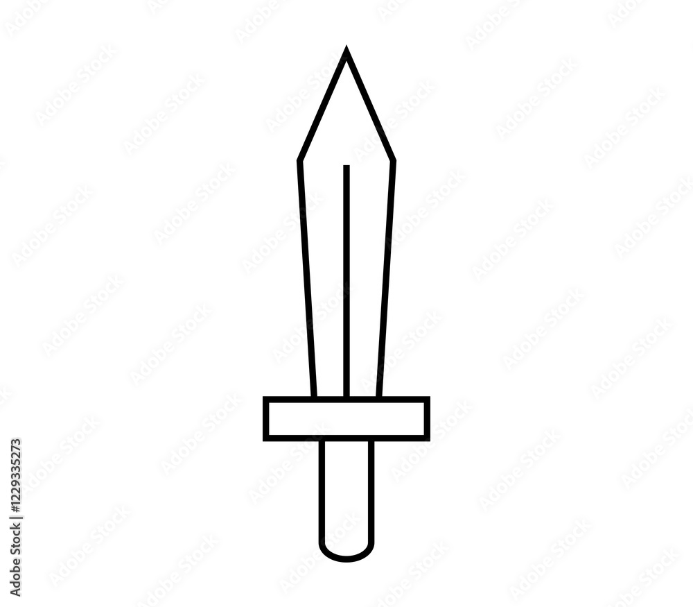 Fototapeta premium Sword icon illustrated in vector on white background