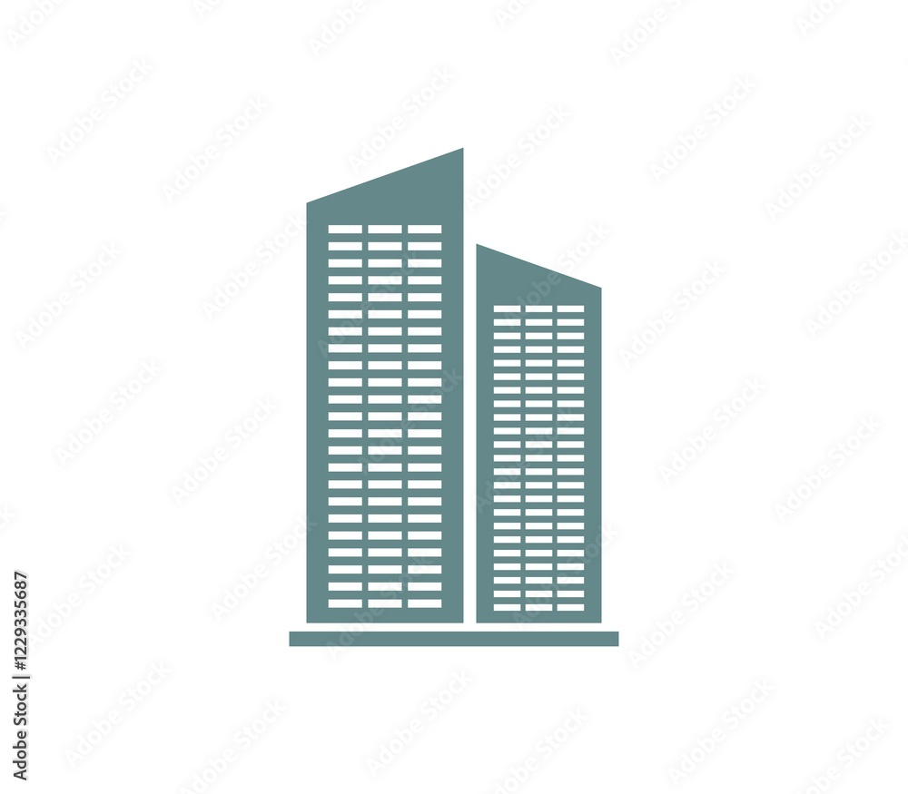 Skyscraper icon illustrated in vector on white background Skyscraper icon illustrated in vector on white background