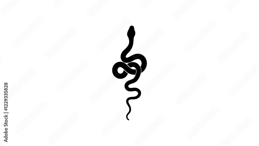 Snake symbol, black isolated silhouette Snake symbol, black isolated silhouette