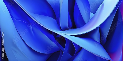 Wallpaper Mural AI generated digital art canvas that comes alive with a fusion of geometric shapes in blue color tones Torontodigital.ca