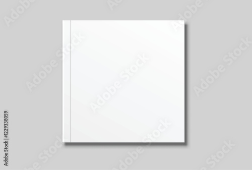Vector realistic 3d magazine mockup with white blank cover isolated on background. For the business presentation magazine, notebook, booklet, brochure, catalogue or a publisher advertising corporate
