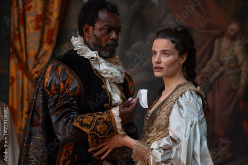 Dramatic Confrontation between Othello & Desdemona in Shakespeare’s Tragedy Othello photo