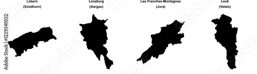 Lebern, Lenzburg, Les Franches-Montagnes, Leuk outline maps