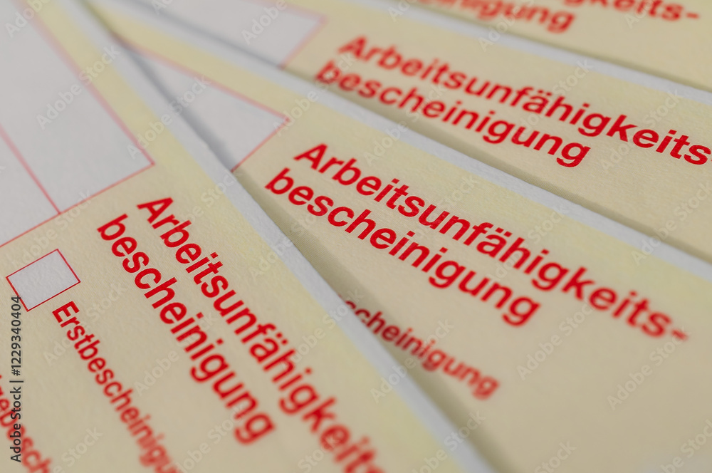Obraz premium Krankenschein in Deutschland