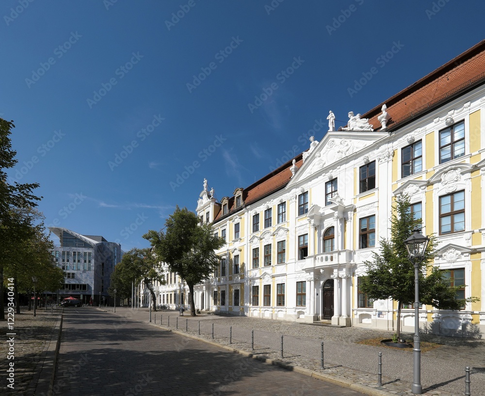 Naklejka premium Landtag (state parliament) of Saxony-Anhalt on Cathedral Square, Magedeburg, Saxony-Anhalt, Germany, Europe