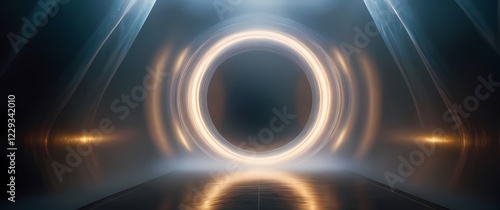 A glimpse of light weaving through dimensional portals illuminating the surreal universe