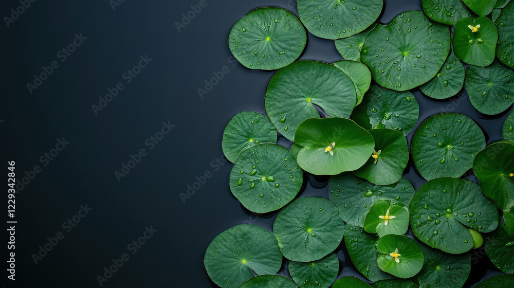 A close-up of green leaves with water droplets, showcasing a fresh and vibrant nature background with a variety of plants and foliage A close-up of green leaves with water droplets, showcasing a fresh and vibrant nature background with a variety of plants and foliage