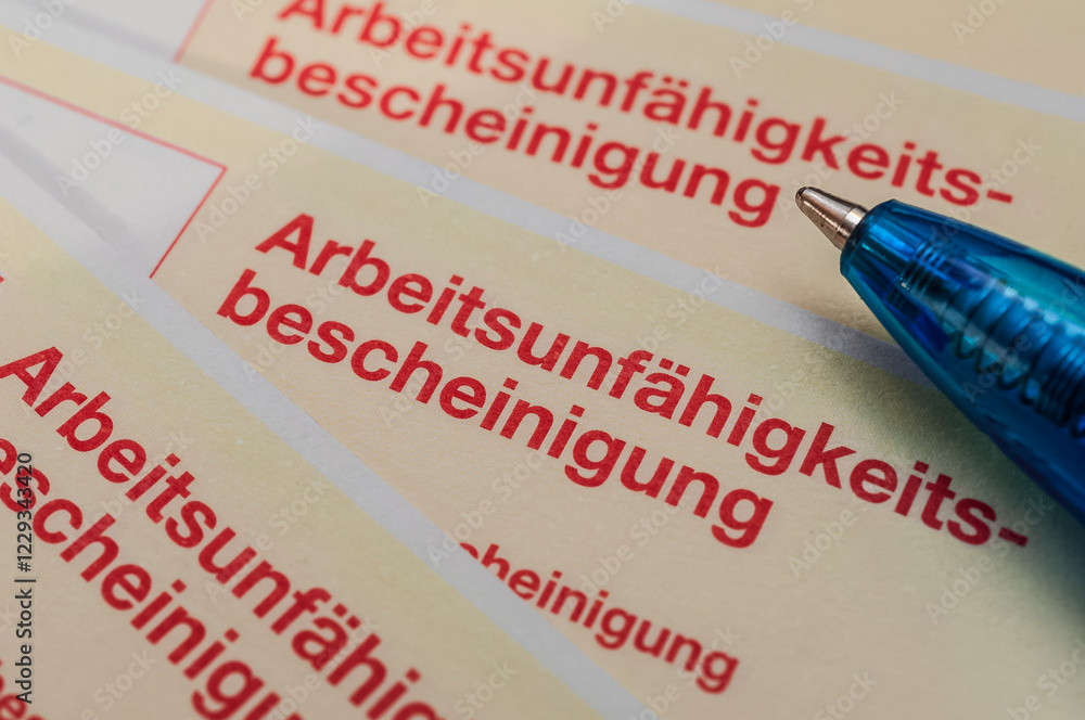 Obraz premium Krankenschein in Deutschland