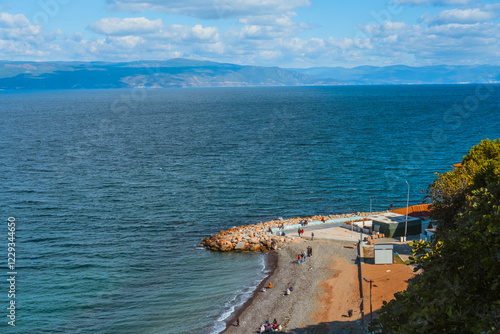 view of the sea from the sea, bursa trilye photo