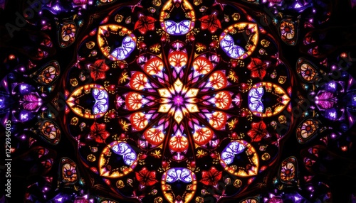 Wallpaper Mural Abstract kaleidoscope pattern with vibrant colors and light. Torontodigital.ca