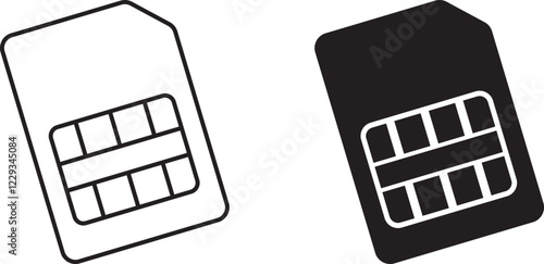 SIM card icon set