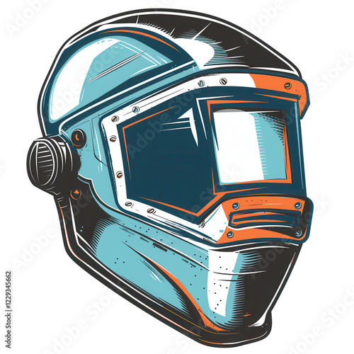 Wallpaper Mural Industrial welding helmet with retro design and bold colors Torontodigital.ca