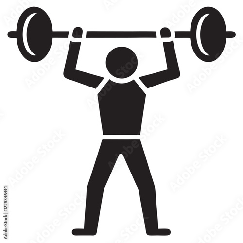 Line style fitness icons showcasing weightlifting exercises 