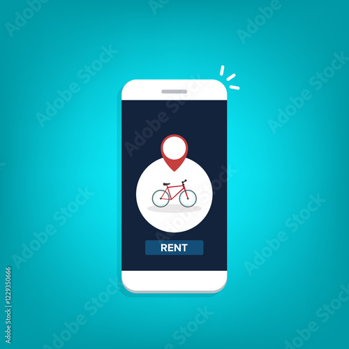 Free Download Bicycle rent or sharing bike application on a mobile phone.	 - GFXLoad