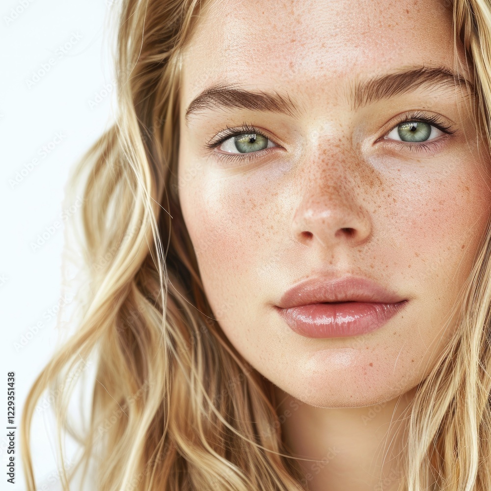 Freckled Young Model With Captivating Green Eyes Freckled Young Model With Captivating Green Eyes
