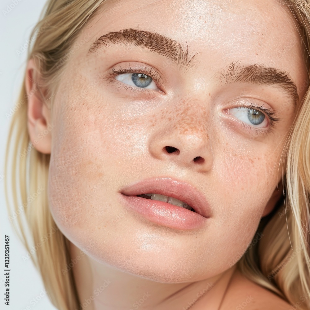 Fototapeta premium Stunning Portrait With Natural Beauty And Freckles