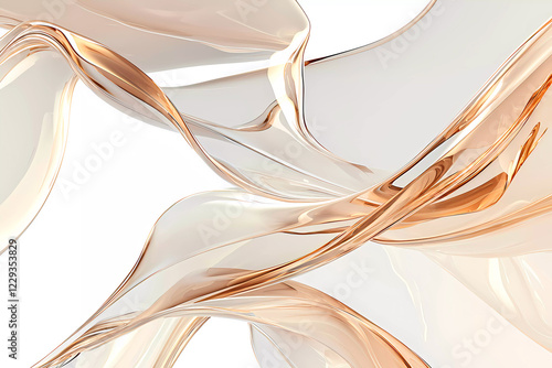 Abstract Gold And Glass Wavy Background
