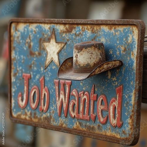 A blue metal vintage sign that reads 