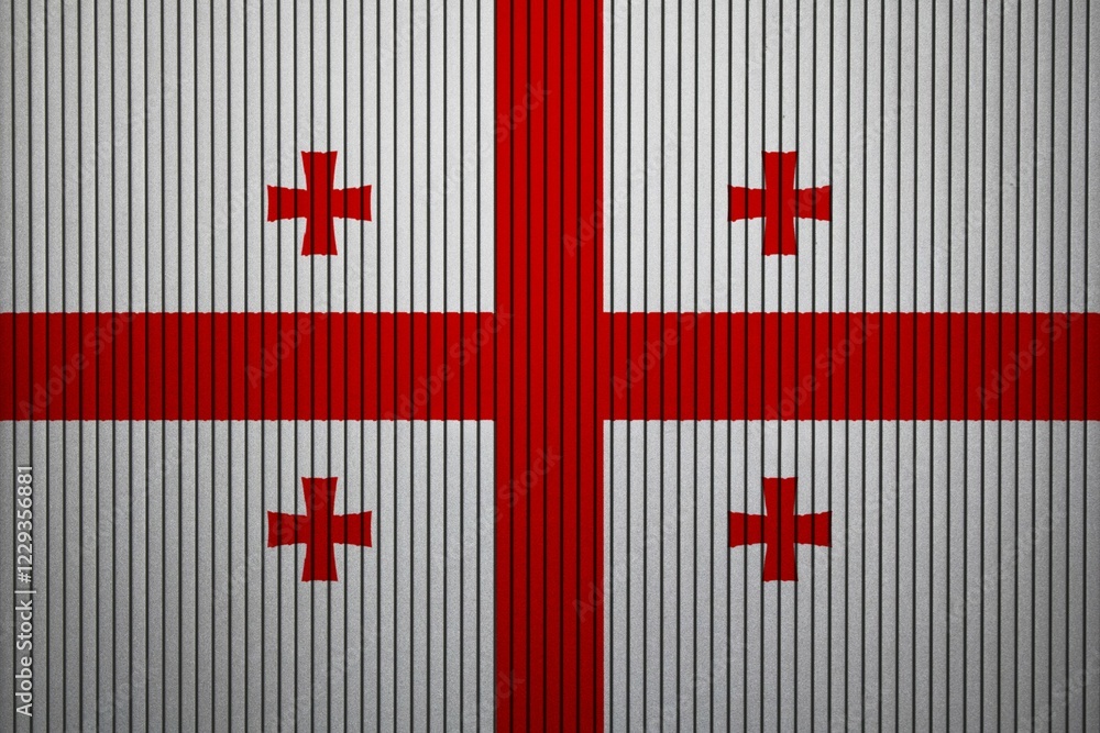 Obraz premium Georgia Flag painted on the cracked grunge concrete wall
