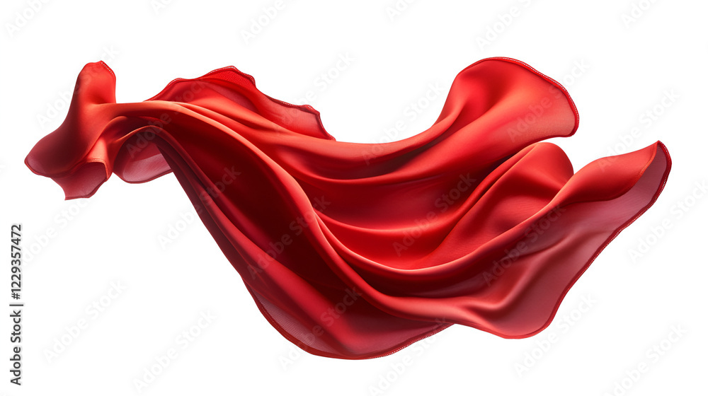 red silk fabric floating in the air.ai red silk fabric floating in the air.ai