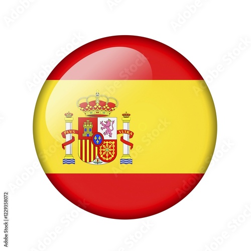 Free Download The Spanish flag. Round glossy icon. Isolated on white background - GFXLoad