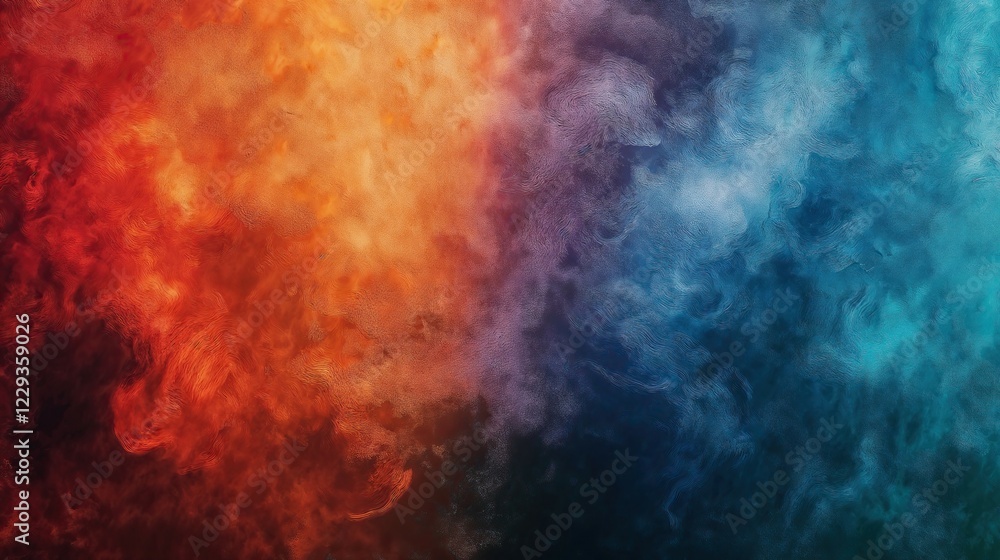 Fototapeta premium Colorful smoky blend of red, orange, and blue hues