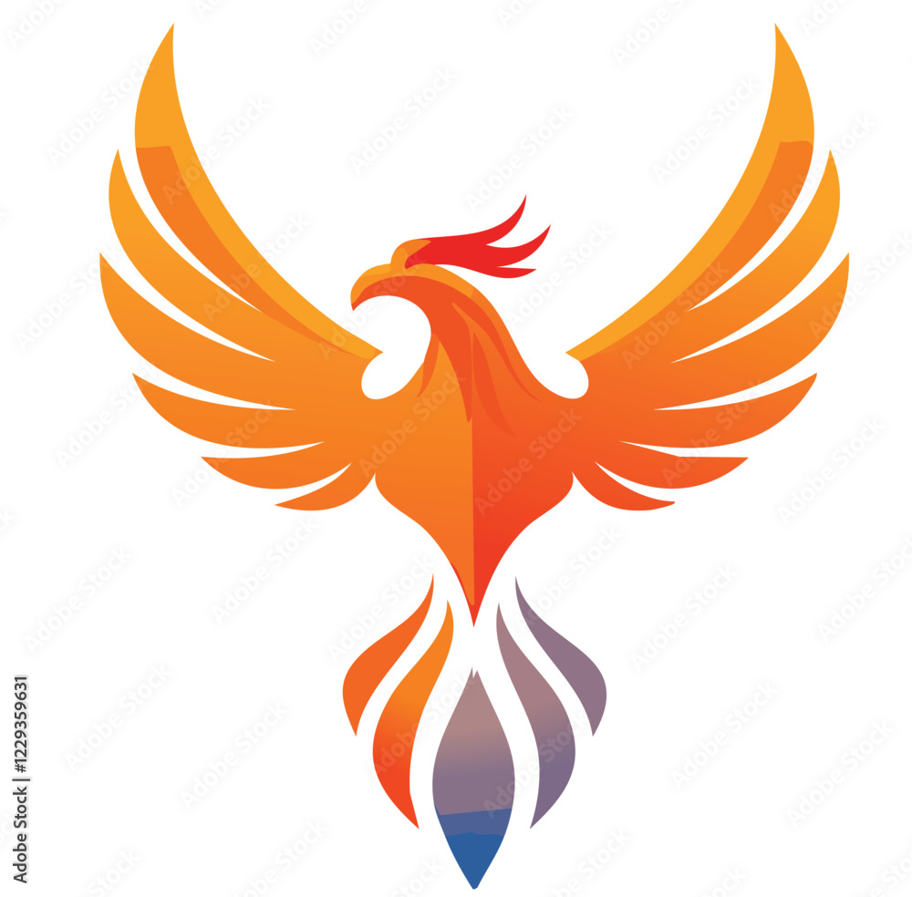 Obraz premium Stylized Phoenix Logo Vector for Dynamic Companies, Motivational Branding, and Artistic Business Identity
