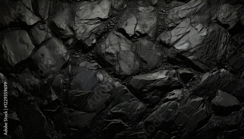 coal seam texture. Abstract grunge background. Black stone background. Dark gray rock texture. photo