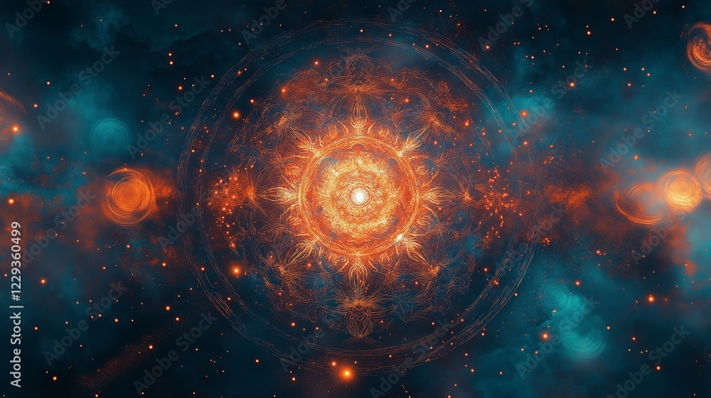 Fototapeta premium Abstract Cosmic Explosion of Light and Color