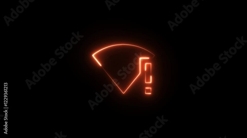 No wi-fi signal indicator blinking animation and network error icon , wifi symbol logo, a sign for wireless internet