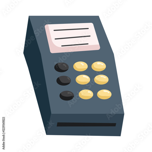 EDC machine vector, edc machine clip art, payment terminal icon flat illustration