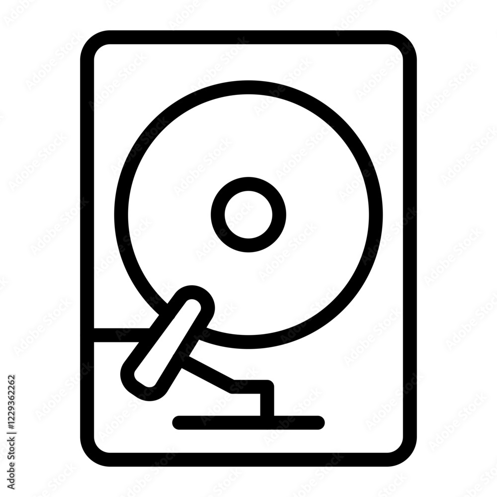 Hard Drive Vector Line Icon Design Hard Drive Vector Line Icon Design