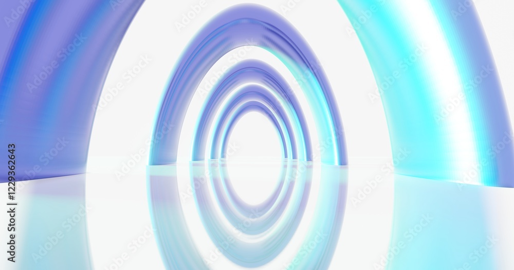 Fototapeta premium Abstract architecture background arched interior 3d render